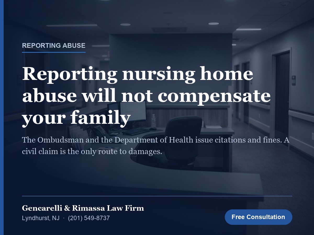 Unattended nurses station; article on how to report nursing home abuse in New Jersey
