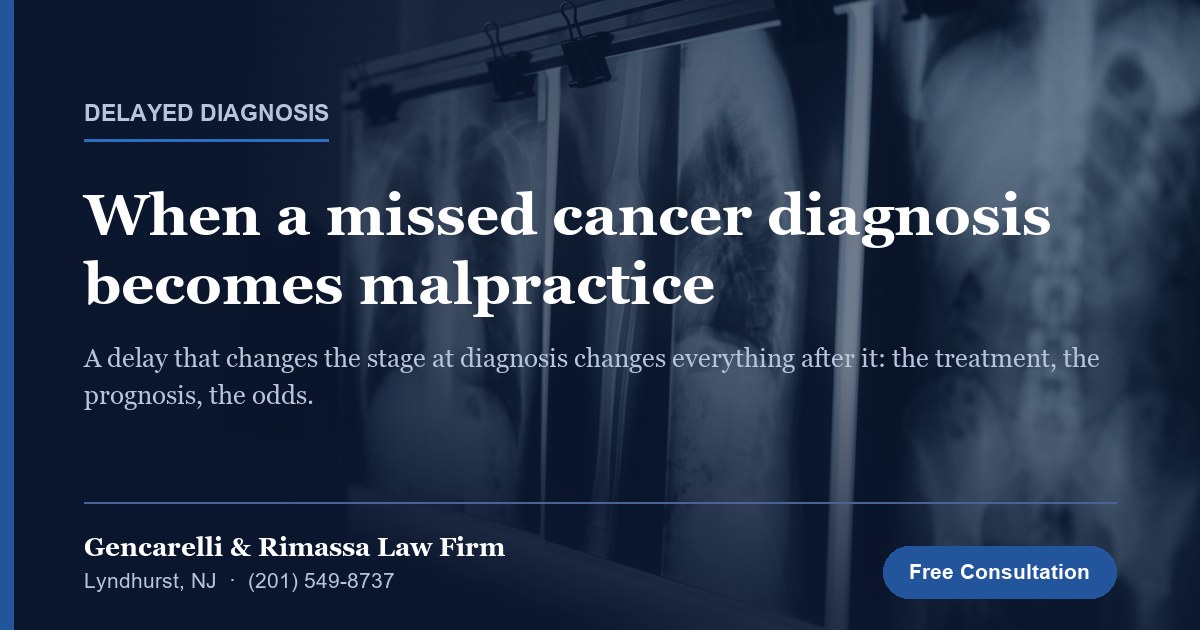 Backlit medical imaging films; article on delayed cancer diagnosis malpractice in New Jersey